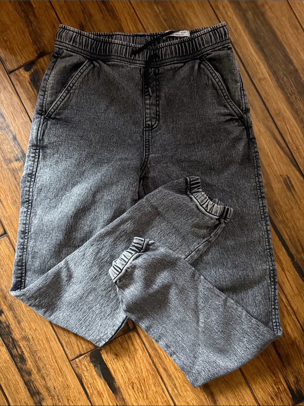 Kids Gray Jogger Sweatpants with Elastic Waist